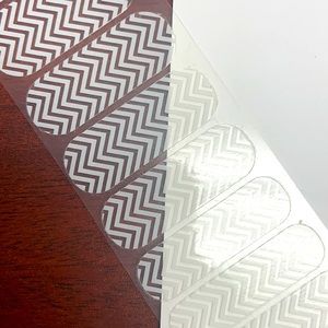 Jamberry White Chevron on Clear Half Sheet